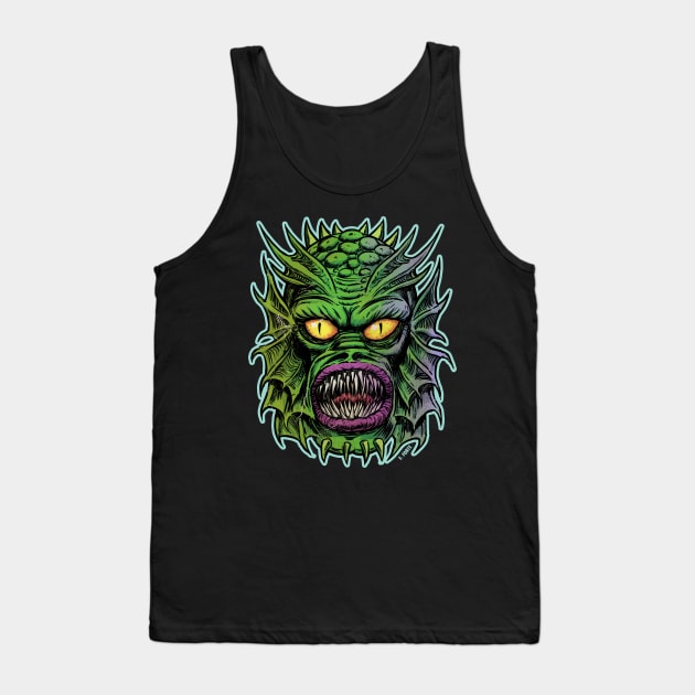 Swamp Creature Frankenhorrors Vintage monster movie graphic Tank Top by AtomicMadhouse